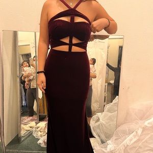Burgundy Velvet Gown